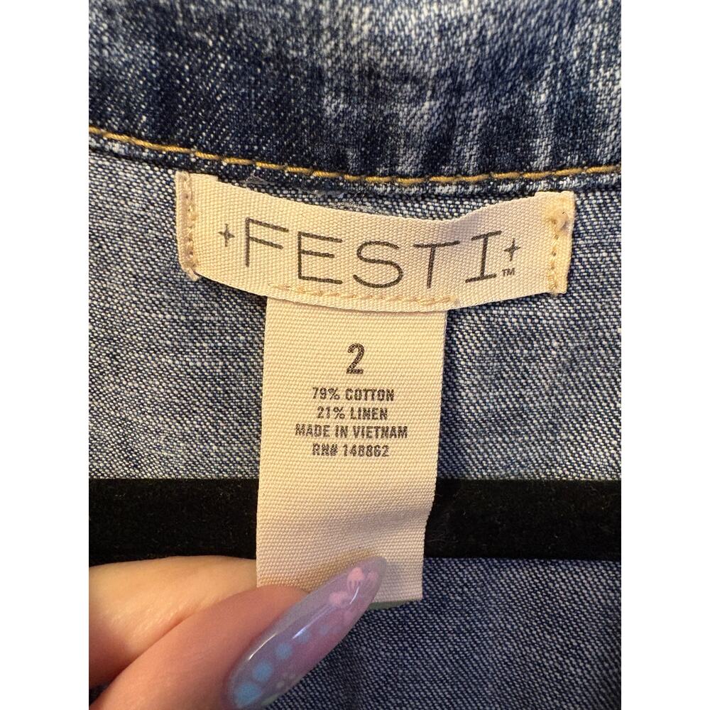 Torrid Festi Denim Jean Denim Romper Blue Ruched Waist Women's Sz 2X - Picture 3 of 6